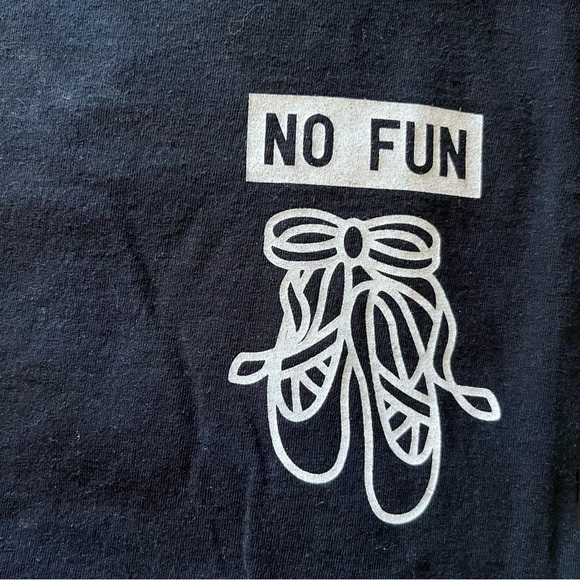 NO FUN TSHIRT BLACK BALLERINA DANCING SHOES MEDIUM - Picture 3 of 5